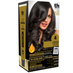 Краска для волос V- color no. 4 (коричневый) - домашний комплект+шампунь и маска бесплатно