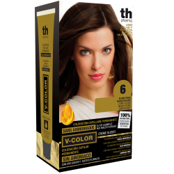 Краска для волос V- color no. 6 (темно-русый) -домашний комплект+шампунь и маска бесплатно